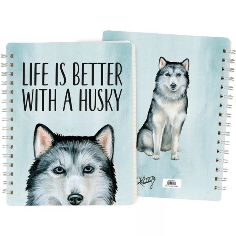 LAST ONE Primitives By Kathy-Spiral Notebook~"Life Is Better With A Husky” NIP